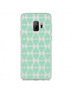 Coque Samsung S9 Coeurs Heart Mint Bleu Vert Transparente...