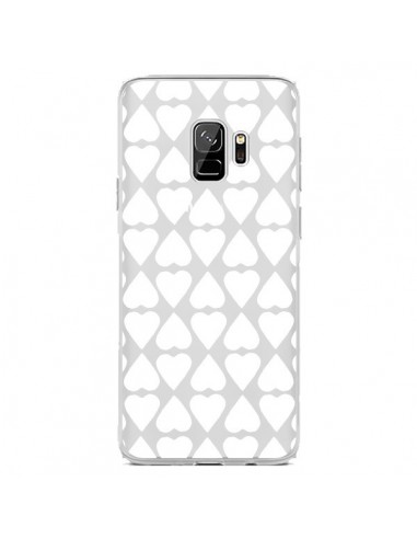 Coque Samsung S9 Coeurs Heart Blanc Transparente - Project M