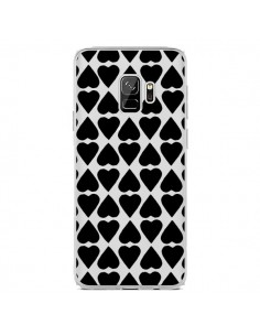 Coque Samsung S9 Coeurs Heart Noir Transparente - Project M