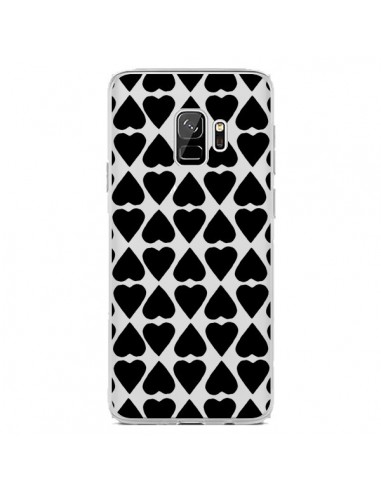 Coque Samsung S9 Coeurs Heart Noir Transparente - Project M