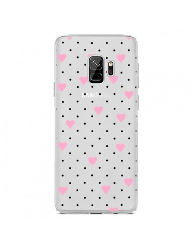 Coque Samsung S9 Point Coeur Rose Pin Point Heart Transparente - Project M