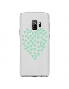 Coque Samsung S9 Coeurs Heart Love Mint Bleu Vert...