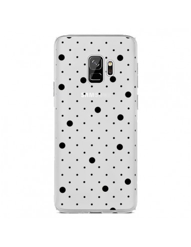 Coque Samsung S9 Point Noir Pin Point Transparente - Project M