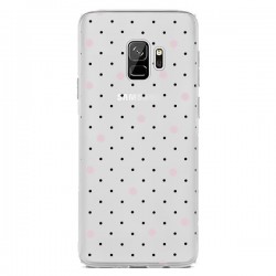 Coque Samsung S9 Point Rose Pin Point Transparente -...