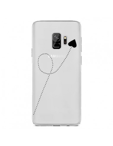 Coque Samsung S9 Travel to your Heart Noir Voyage Coeur Transparente - Project M