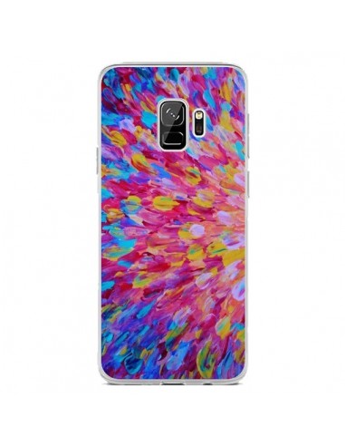 Coque Samsung S9 Fleurs Bleues Roses Splash - Ebi Emporium