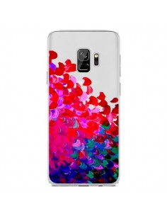Coque Samsung S9 Creation in Color Pink Rose Transparente...