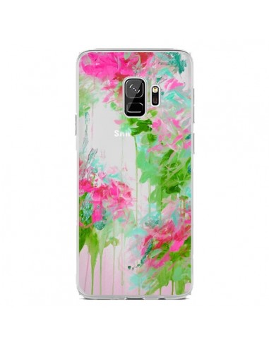 Coque Samsung S9 Fleur Flower Rose Vert Transparente - Ebi Emporium