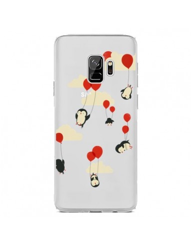 Coque Samsung S9 Pingouin Ciel Ballons Transparente - Jay Fleck