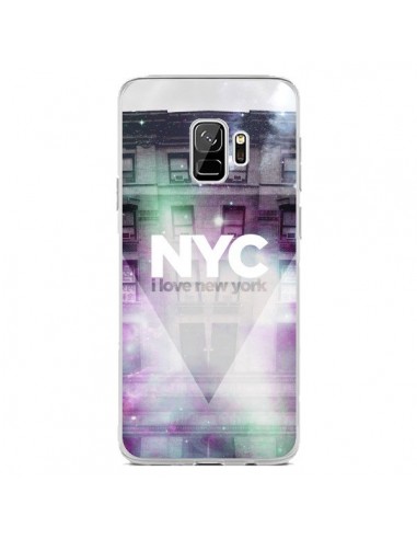 Coque Samsung S9 I Love New York City Violet Vert - Javier Martinez