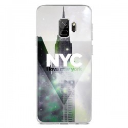 Coque Samsung S9 I Love New York City Gris Violet Vert -...