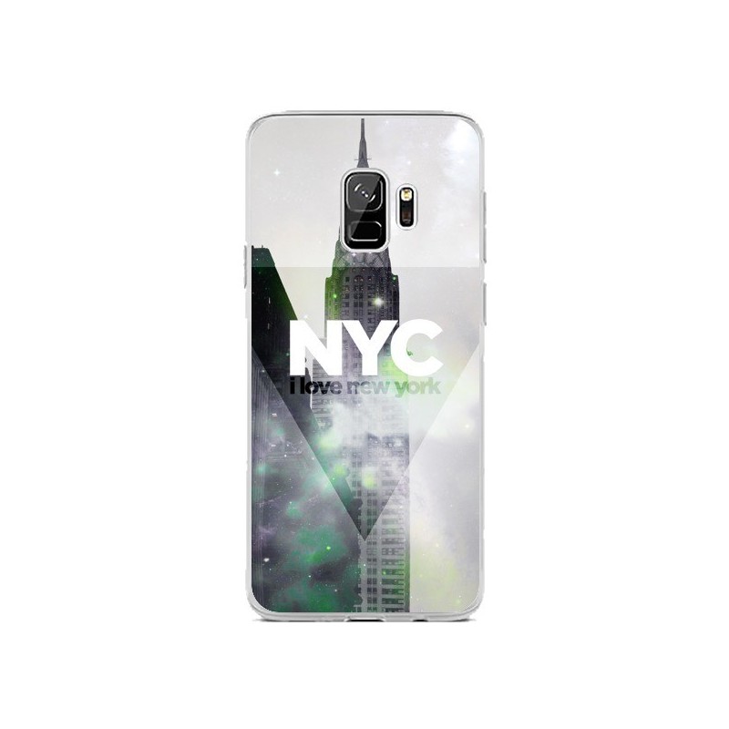 Coque Samsung S9 I Love New York City Gris Violet Vert - Javier Martinez