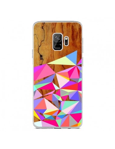 Coque Samsung S9 Wooden Multi Geo Bois Azteque Aztec Tribal - Jenny Mhairi