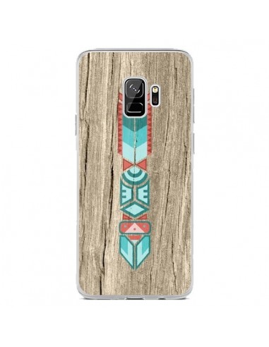 Coque Samsung S9 Totem Tribal Azteque Bois Wood - Jonathan Perez