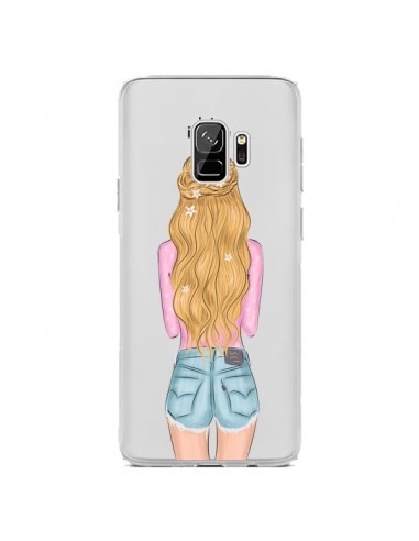 Coque Samsung S9 Blonde Don't Care Transparente - kateillustrate