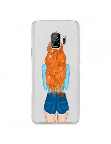 Coque Samsung S9 Red Hair Don't Care Rousse Transparente - kateillustrate