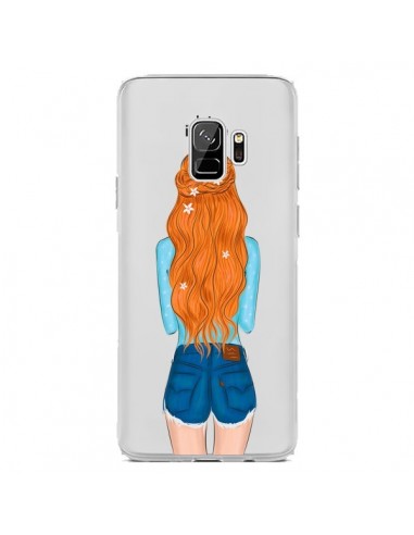 Coque Samsung S9 Red Hair Don't Care Rousse Transparente - kateillustrate