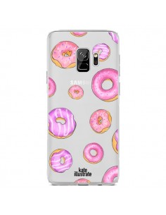 Coque Samsung S9 Pink Donuts Rose Transparente -...