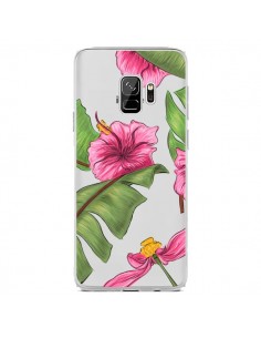 Coque Samsung S9 Tropical Leaves Fleurs Feuilles...