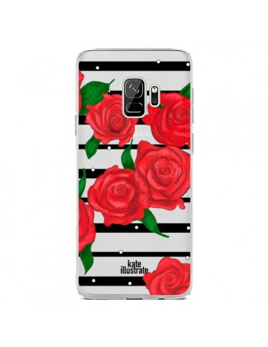 Coque Samsung S9 Red Roses Rouge Fleurs Flowers Transparente - kateillustrate