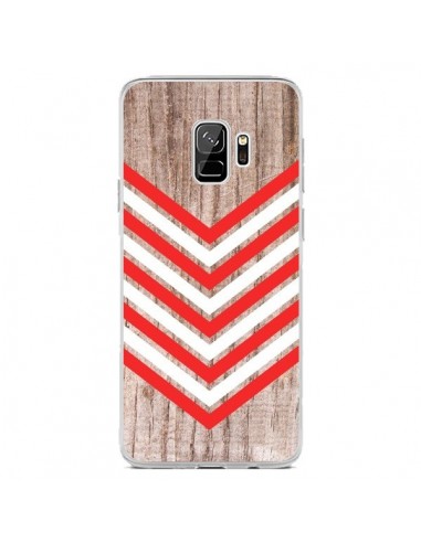 Coque Samsung S9 Tribal Aztèque Bois Wood Flèche Rouge Blanc - Laetitia