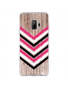 Coque Samsung S9 Tribal Aztèque Bois Wood Flèche Rose...