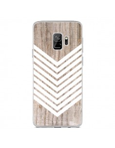 Coque Samsung S9 Tribal Aztèque Bois Wood Flèche Blanc -...