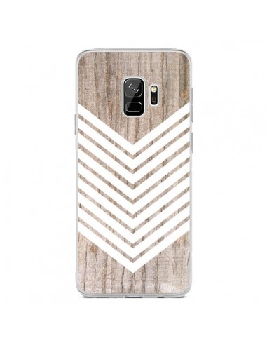 Coque Samsung S9 Tribal Aztèque Bois Wood Flèche Blanc - Laetitia