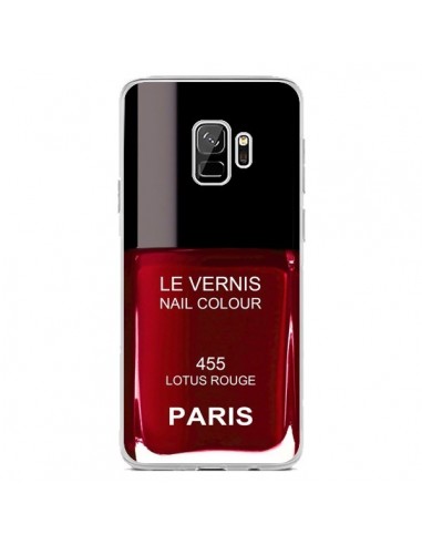 Coque Samsung S9 Vernis Paris Lotus Rouge - Laetitia