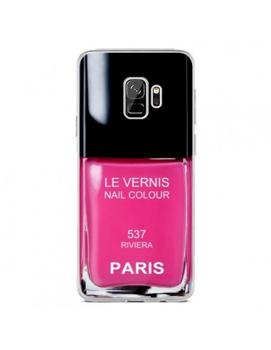 Coque Samsung S9 Vernis Paris Riviera Rose - Laetitia