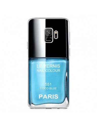 Coque Samsung S9 Vernis Paris Coco Blue Bleu - Laetitia
