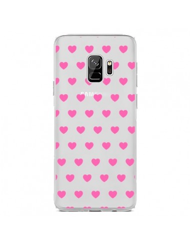 Coque Samsung S9 Coeur Heart Love Amour Rose Transparente - Laetitia