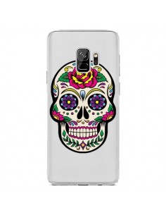 Coque Samsung S9 Tête de Mort Mexicaine Fleurs...