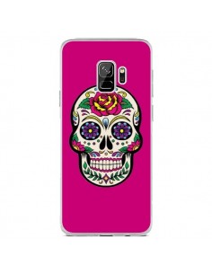 Coque Samsung S9 Tête de Mort Mexicaine Rose Fushia -...
