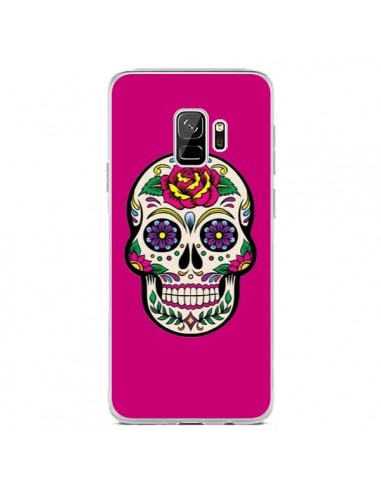 Coque Samsung S9 Tête de Mort Mexicaine Rose Fushia - Laetitia