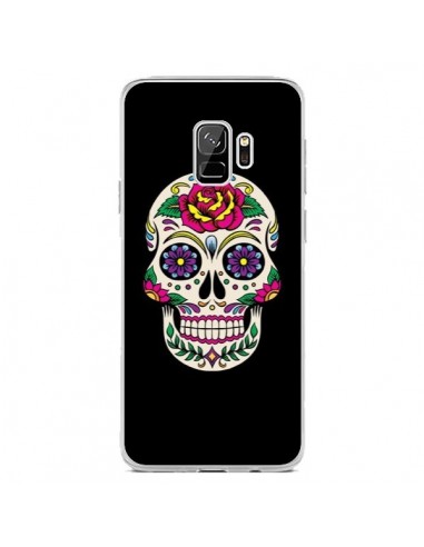 Coque Samsung S9 Tête de Mort Mexicaine Multicolore Noir - Laetitia
