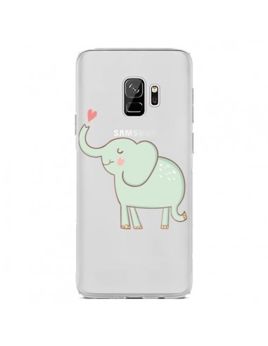Coque Samsung S9 Elephant Elefant Animal Coeur Love  Transparente - Petit Griffin