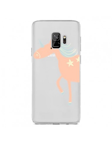 Coque Samsung S9 Licorne Unicorn Rose Transparente - Petit Griffin