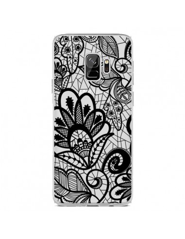 Coque Samsung S9 Lace Fleur Flower Noir Transparente - Petit Griffin