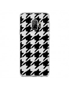 Coque Samsung S9 Vichy Gros Carre noir Transparente -...