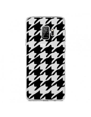 Coque Samsung S9 Vichy Gros Carre noir Transparente - Petit Griffin