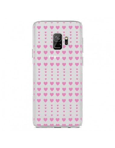 Coque Samsung S9 Coeurs Heart Love Amour Rose Transparente - Petit Griffin