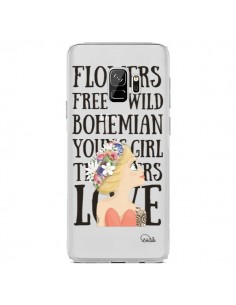 Coque Samsung S9 Flowers Love Transparente - Lolo Santo