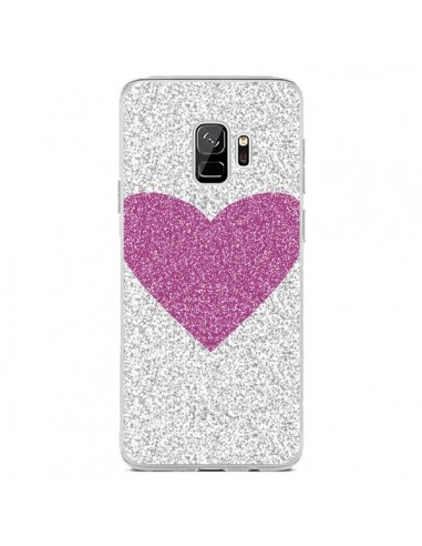 Coque Samsung S9 Coeur Rose Argent Love - Mary Nesrala