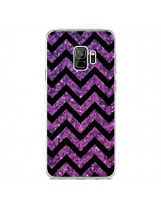 Coque Samsung S9 Chevron Purple Sparkle Triangle Azteque...