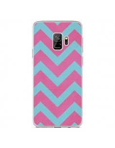 Coque Samsung S9 Strawberry Chevron Rose Bleu - Mary Nesrala