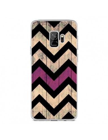 Coque Samsung S9 Chevron Vintage Bois Wood - Mary Nesrala