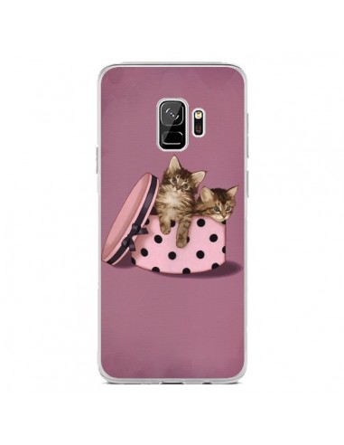Coque Samsung S9 Chaton Chat Kitten Boite Pois - Maryline Cazenave