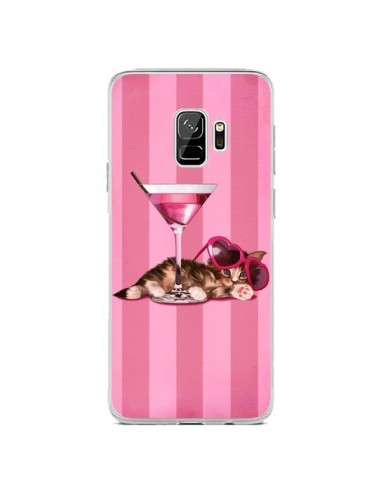 Coque Samsung S9 Chaton Chat Kitten Cocktail Lunettes Coeur - Maryline Cazenave