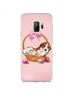 Coque Samsung S9 Chien Dog Panier Noeud Papillon Macarons...